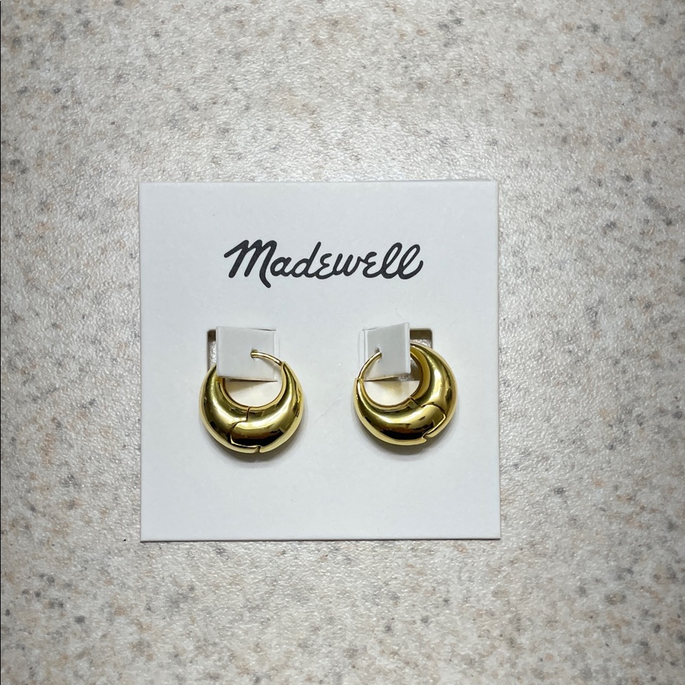 Madewell | Puffy Hoop Earrings in Polished Gold Tone